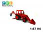 Preview: Traktorbagger MTS-82 Frontlader – rot Arbeitsstellung Arm unten